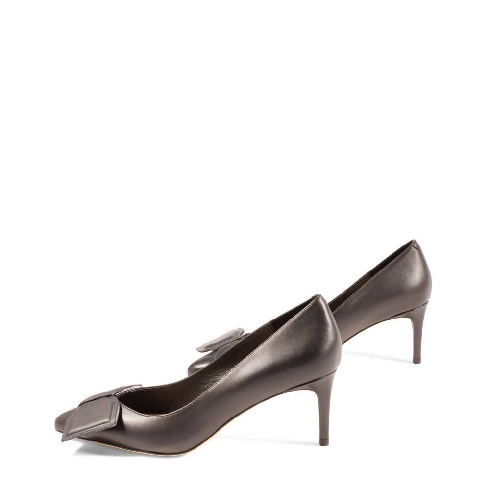 NEW MELYANN elis heeled pump in black leather